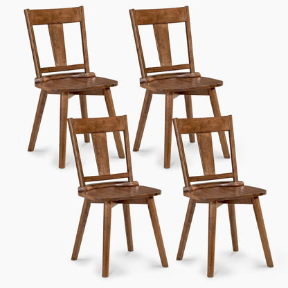 Goflame Wooden Dining Chairs Set of 2, Solid Wood Kitchen Chairs | Modern Farmhouse Dining Room Chairs w/Hollowed Backrest