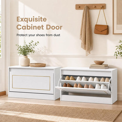GOFLAME Shoe Storage Cabinet with Flip Drawer
