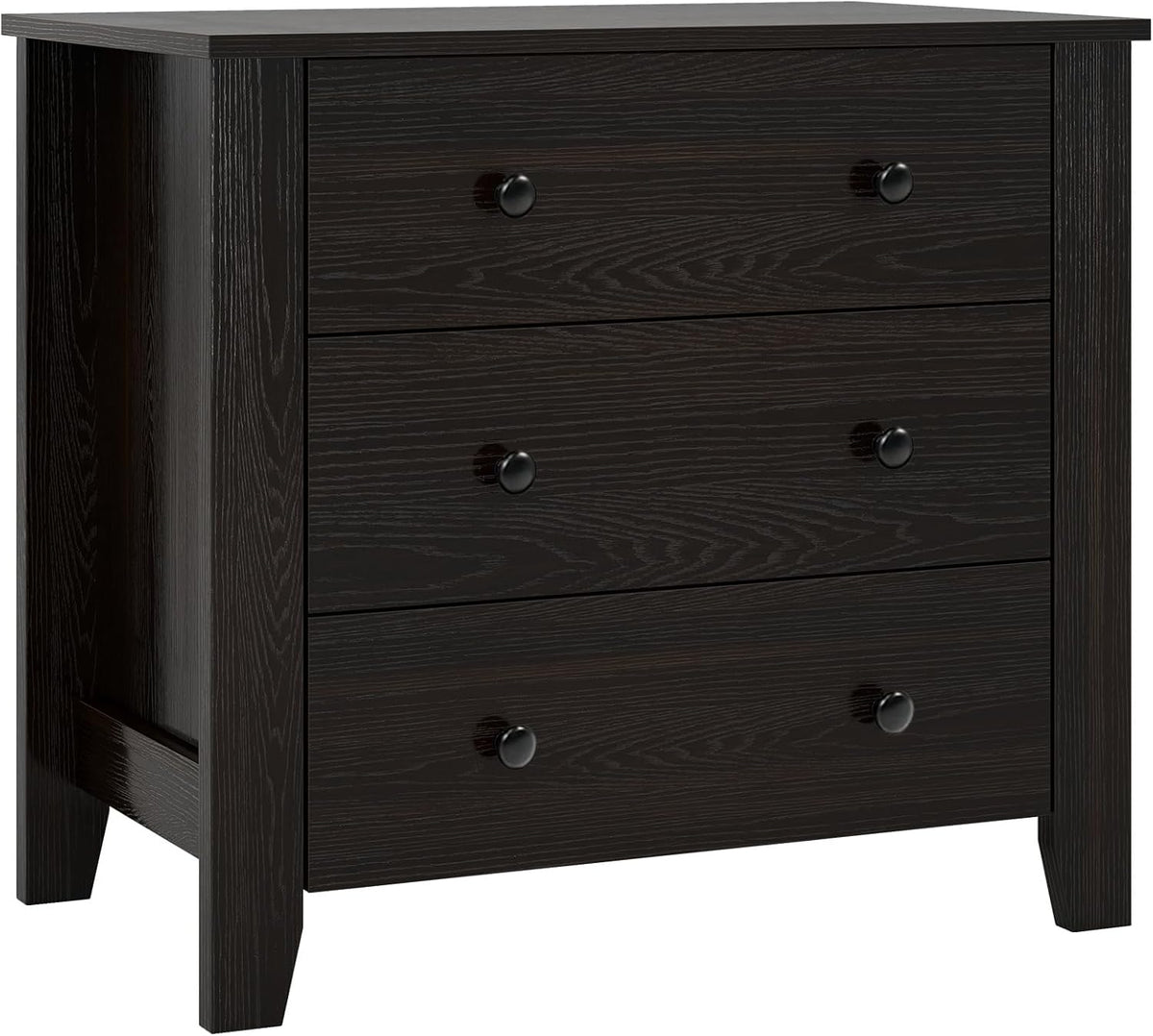 Goflame Small 3-Drawer Dresser for Bedroom - 28.5” x 18” x 26” Wide Chest of Drawers, Modern Large Nightstand