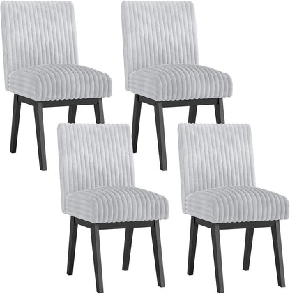 Goflame Fabric Upholstered Channel Tufted Kitchen Chair w/ 6" Thick Padded Seat & Backrest