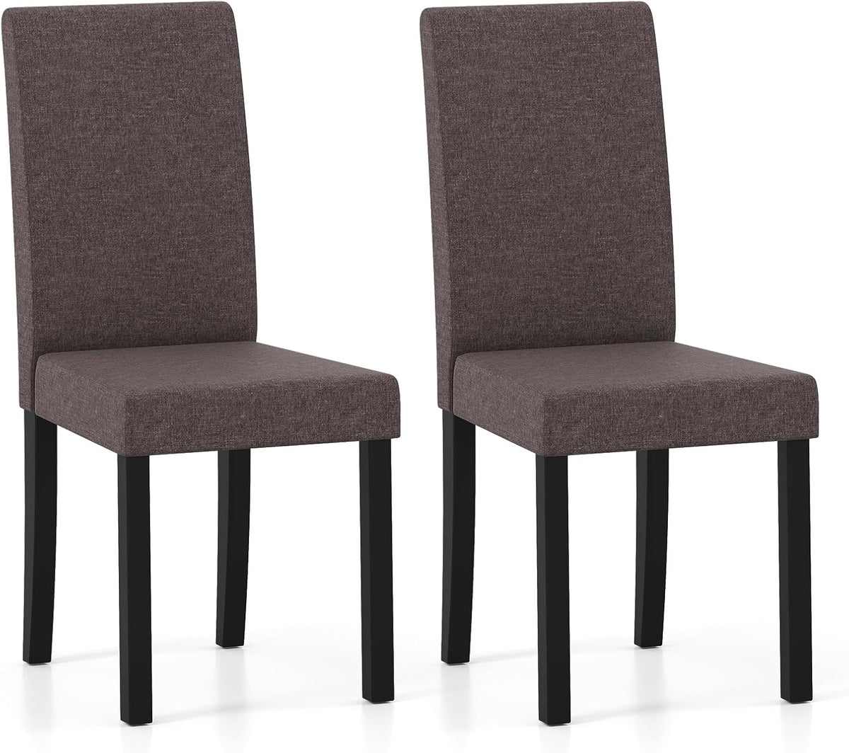 Goflame Upholstered Dining Chair Set of 2/4 Mid Century Modern Fabric Kitchen Chairs with Thick Padded Seat