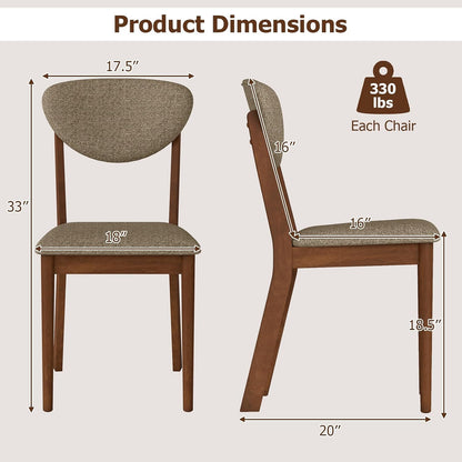 Goflame Wooden Dining Chairs Set of 4, Upholstered Kitchen Chairs | Farmhouse Dining Room Chair w/ Padded Seat & Back