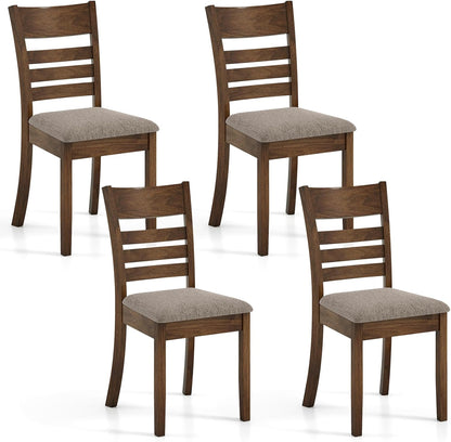 Goflame Wooden Upholstered Kitchen Chair w/Rubber Wood Frame (2/4)