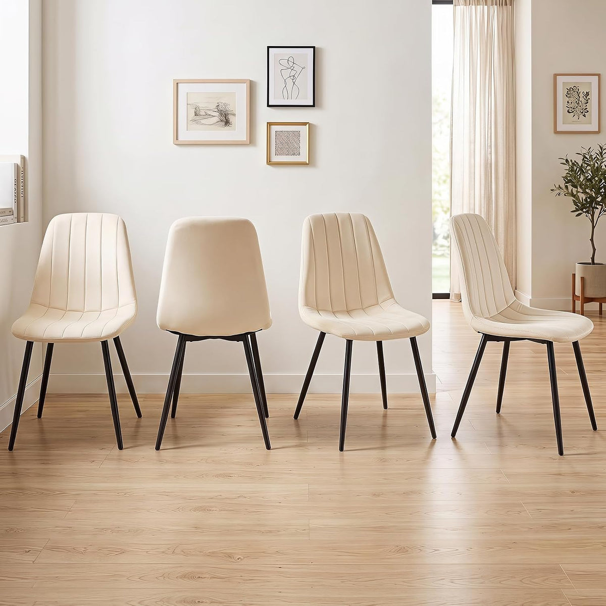 Goflame Upholstered Dining Chairs Set of 4