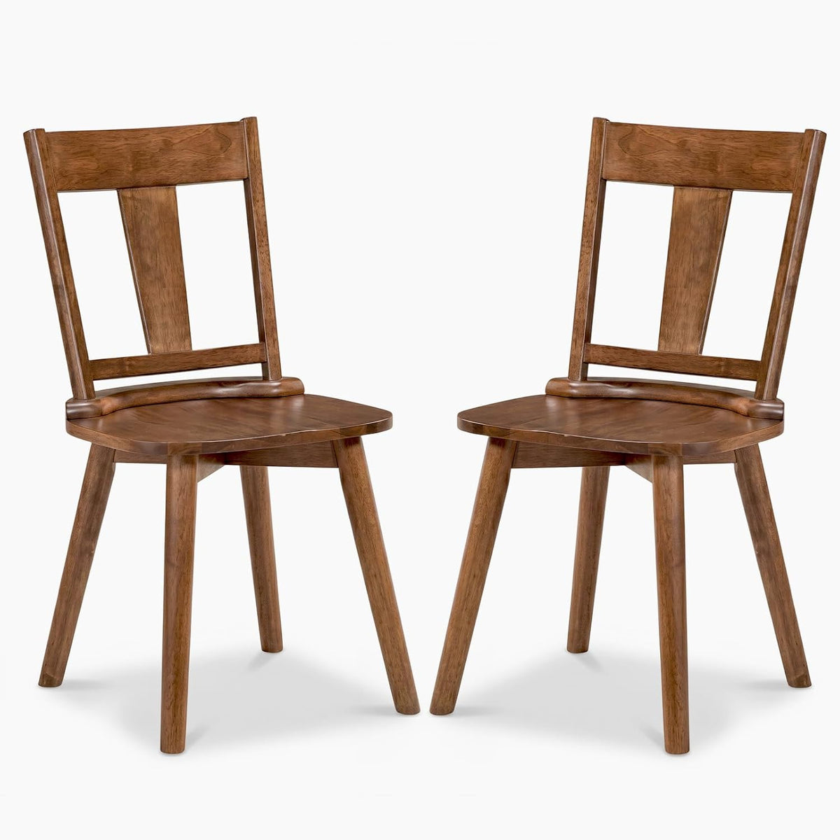 Goflame Wooden Dining Chairs Set of 2, Solid Wood Kitchen Chairs | Modern Farmhouse Dining Room Chairs w/Hollowed Backrest