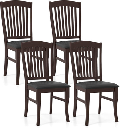 Goflame Set of 2/4 Wooden PU Leather Upholstered Dining Chairs