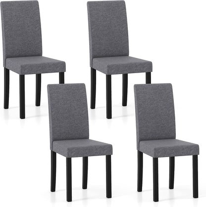 Goflame Upholstered Dining Chair Set of 2/4 Mid Century Modern Fabric Kitchen Chairs with Thick Padded Seat