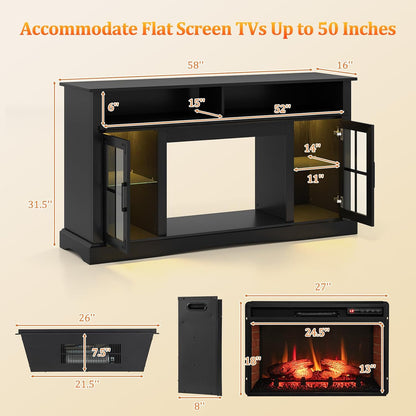 GOFLAME Fireplace TV Stand with Remote Controls and Thermostat