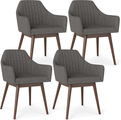 Goflame Upholstered Dining Chairs Set of 2/4 Mid Century Kitchen Chairs with Wrap-Around Backrest