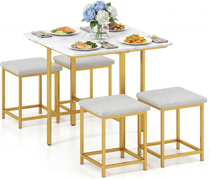 Goflame Space-Saving Kitchen Table and Chairs Set for 4