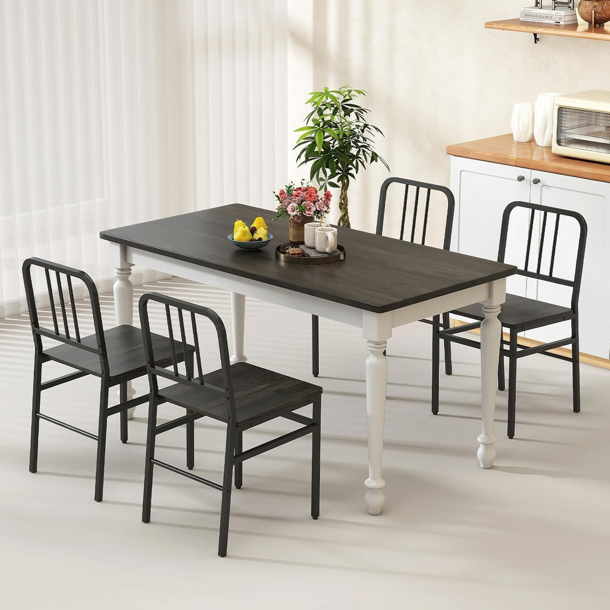 Goflame Metal Dining Chairs Set of 4 & Modern Kitchen Chairs