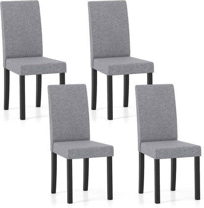 Goflame Upholstered Dining Chair Set of 2/4 Mid Century Modern Fabric Kitchen Chairs with Thick Padded Seat