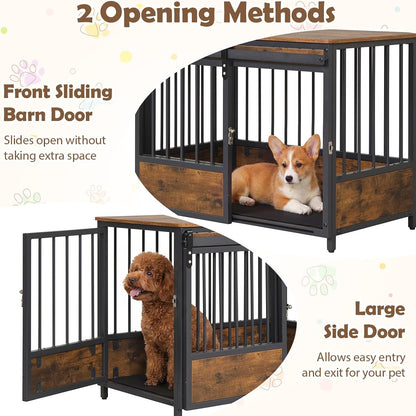 Goflame Dog Crate Furniture with 2 Doors