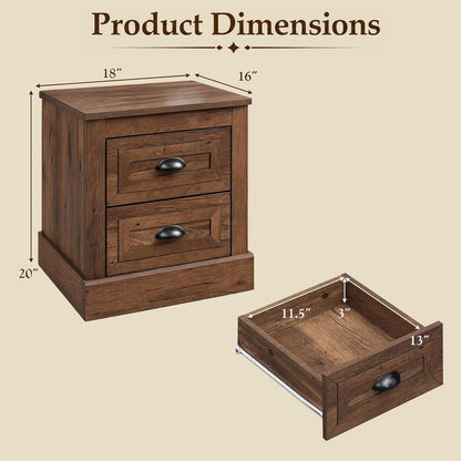 GOFLAME Nightstand with 2 Drawers