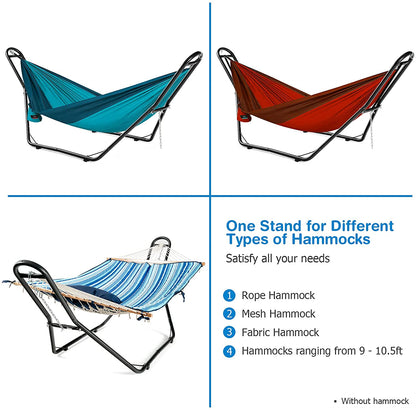 Goflame Multi-Use Universal Hammock Stand, 550LBS Capacity Adjustable Heavy Duty Hammock (Black)