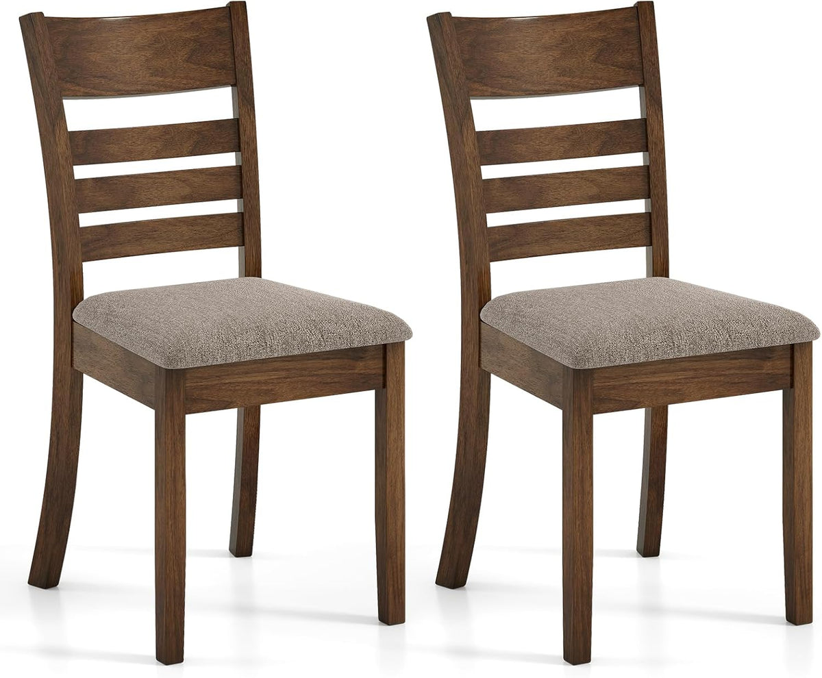 Goflame Wooden Upholstered Kitchen Chair w/Rubber Wood Frame (2/4)