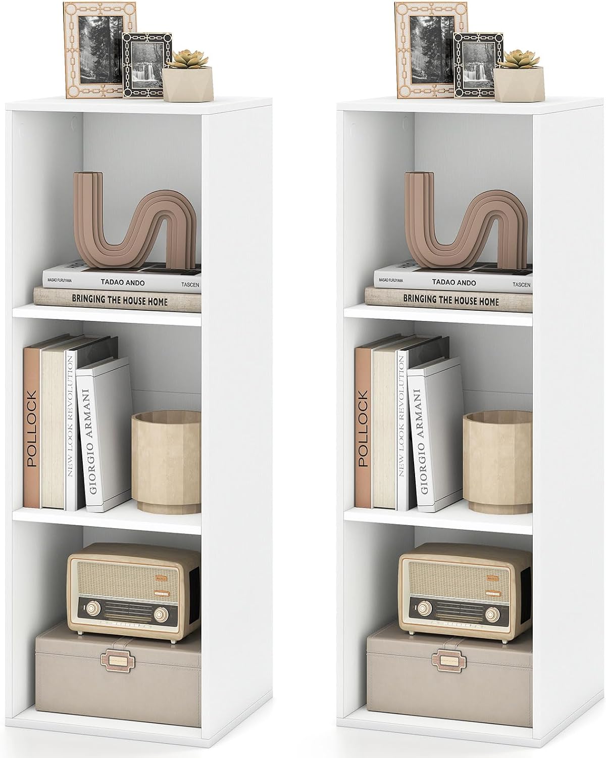 Goflame 3-Cube Modern Bookcase, Vertical or Horizontal