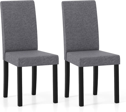 Goflame Upholstered Dining Chair Set of 2/4 Mid Century Modern Fabric Kitchen Chairs with Thick Padded Seat