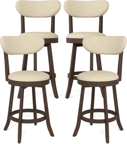 Goflame 25.5" Counter Height Upholstered Linen Barstools