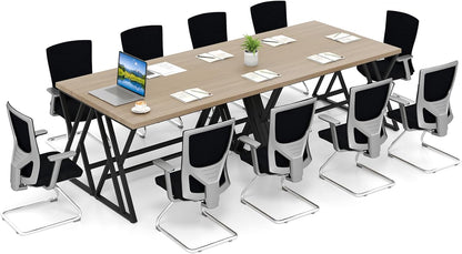 Goflame Large Computer Desk 59" Industrial Home Office Desk with Z-Shaped Metal Leg & Crossbar