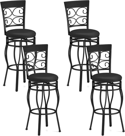 Goflame Bar Stools Set of 2/4, 360 Degree Swivel, 30" Counter Height Bar Stools