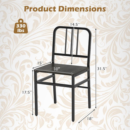 Goflame Metal Dining Chairs Set of 4 & Modern Kitchen Chairs