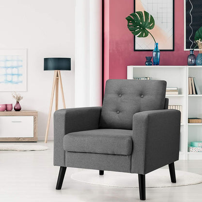 Goflame Modern Accent Chair, Mid-Century Upholstered Armchair Club Chair - Goflameus