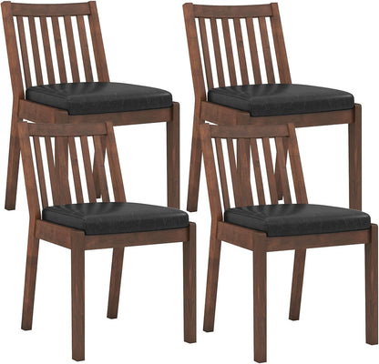 Goflame PU Leather Upholstered Kitchen Chairs w/Rubber Wood Frame Padded Seat