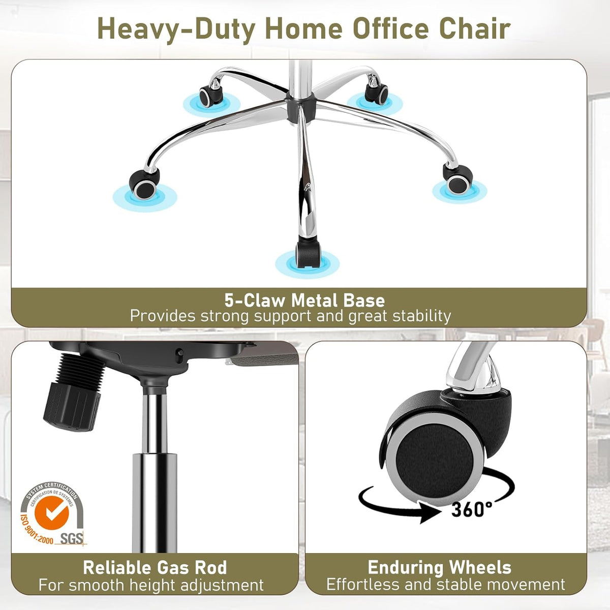 Goflame Leather Office Chair,Ergonomic Computer Desk Chair