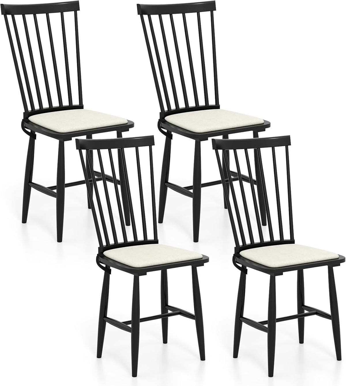 Goflame Windsor Dining Chairs Set of 2/4 Farmhouse Wooden Kitchen Chair