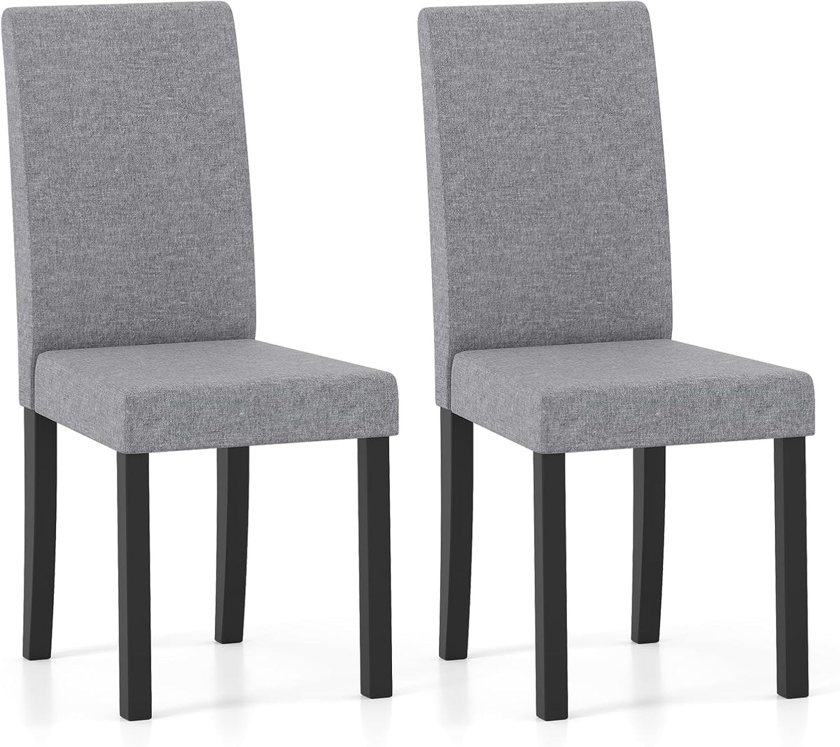 Goflame Upholstered Dining Chair Set of 2/4 Mid Century Modern Fabric Kitchen Chairs with Thick Padded Seat