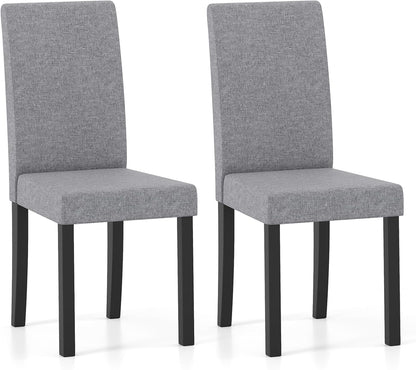 Goflame Upholstered Dining Chair Set of 2/4 Mid Century Modern Fabric Kitchen Chairs with Thick Padded Seat