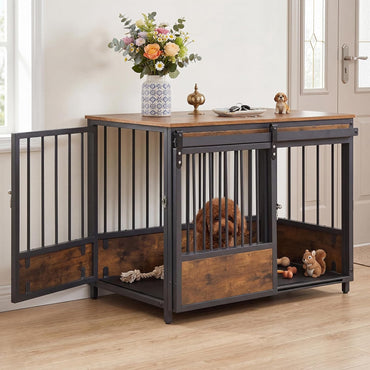 Goflame Dog Crate Furniture with 2 Doors