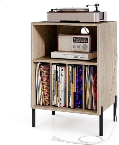 Goflame Record Player Stand with Charging Station