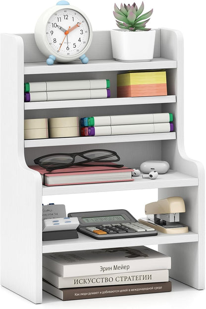 Goflame Desktop Bookshelf | 16.5" Desk Hutch Dorm with Open Cubes
