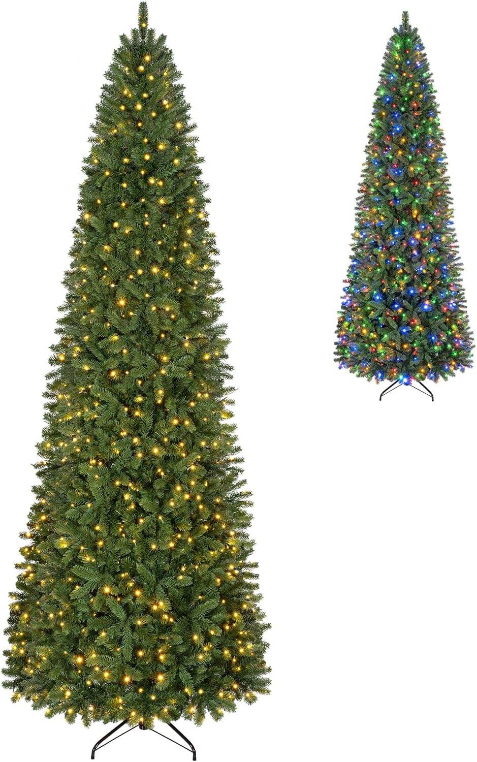GOFLAME 9ft Pre-lit Pencil Christmas Tree