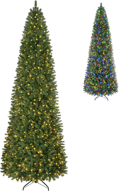GOFLAME 9ft Pre-lit Pencil Christmas Tree