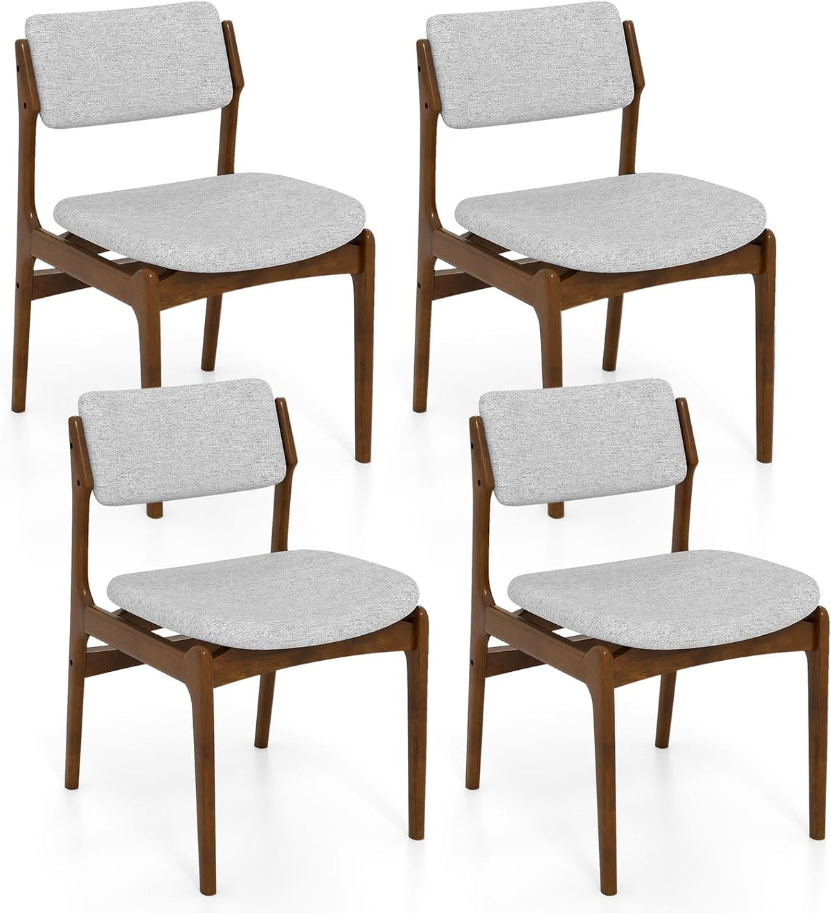 Goflame Modern Padded Dining Chairs with Rubber Wood Legs Set of 2/4