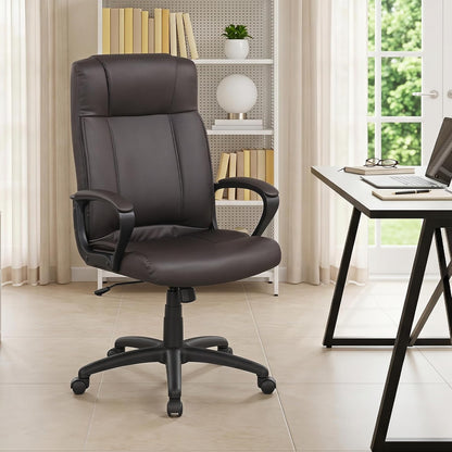 Goflame Faux Leather Office Chair Computer Desk Chair with Rocking Function