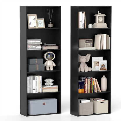 Goflame 5-Tier Bookshelf Freestanding Bookcase with 5 Open Shelf