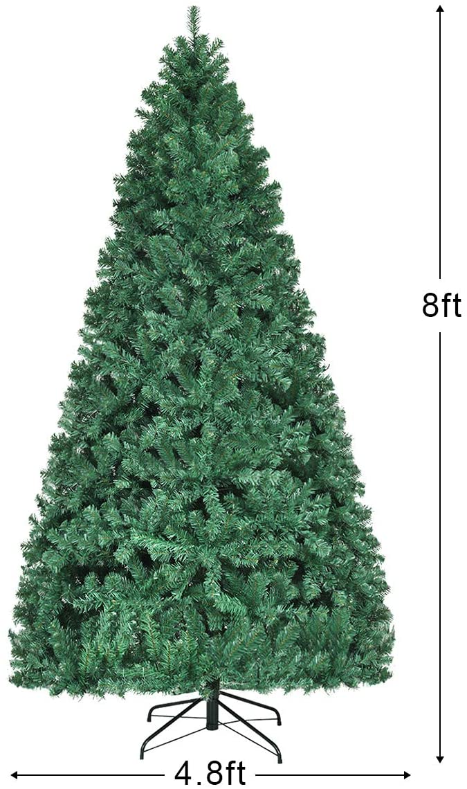 Pre-Lit PVC Artificial Christmas Tree Auto-Spread/Close up Premium Spruce Hinged