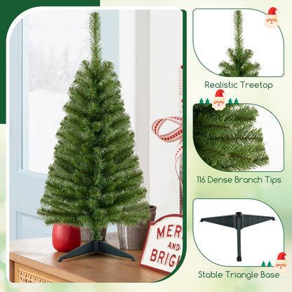 GOLFLAME 3FT Artificial Christmas Tree, Premium Mini Xmas Pine Tree with Stand Base Thicken Tips