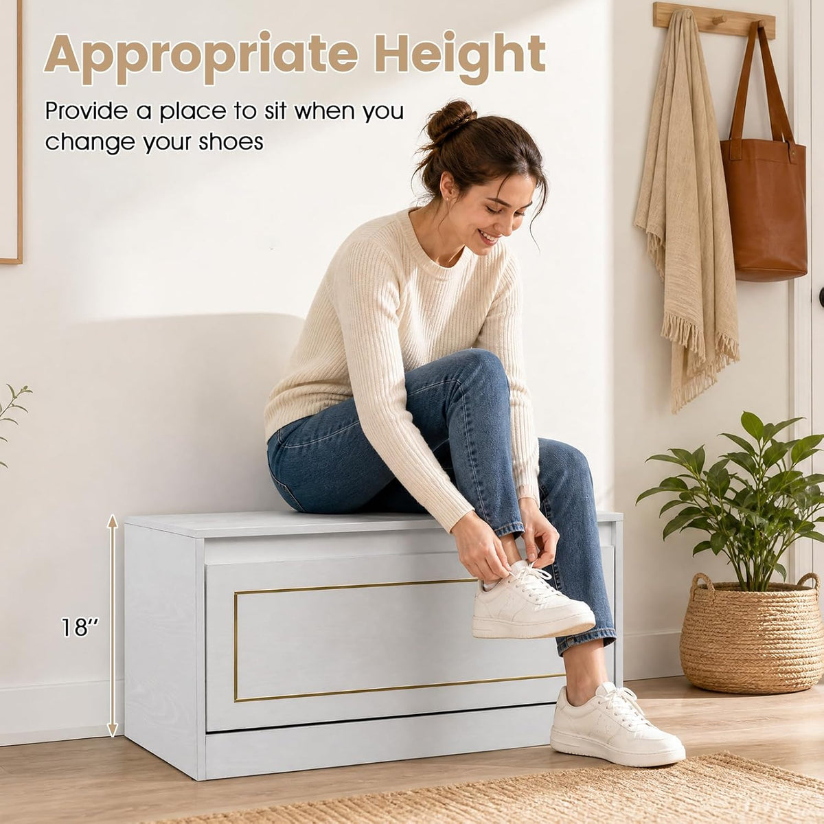 GOFLAME Shoe Storage Cabinet with Flip Drawer