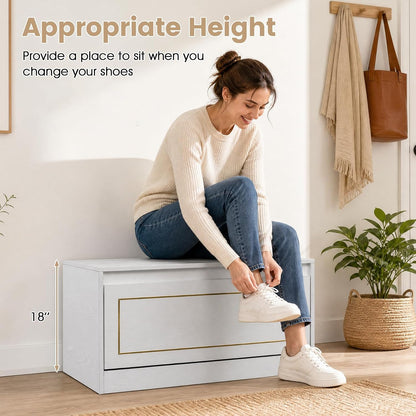 GOFLAME Shoe Storage Cabinet with Flip Drawer