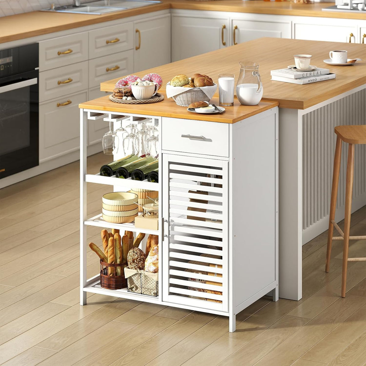 Goflame Kitchen Island with Storage Cabinet