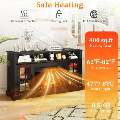 GOFLAME Fireplace TV Stand with Remote Controls and Thermostat