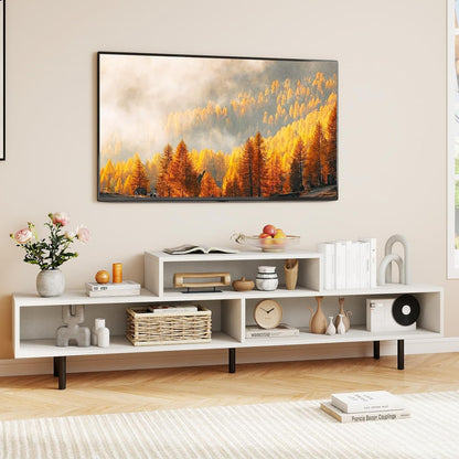 Goflame 3 Cubby TV Stand for 55/65/70 Inch TV | 63" Modern Entertainment Center