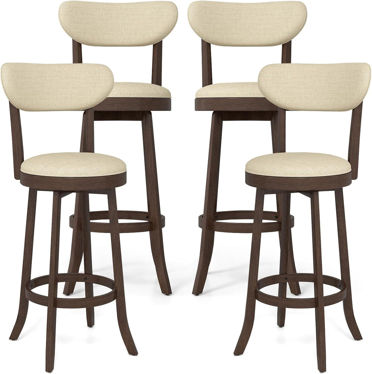 Goflame 30.5" Swivel Bar Stools Set for Kitchen Island Dining Room Pub