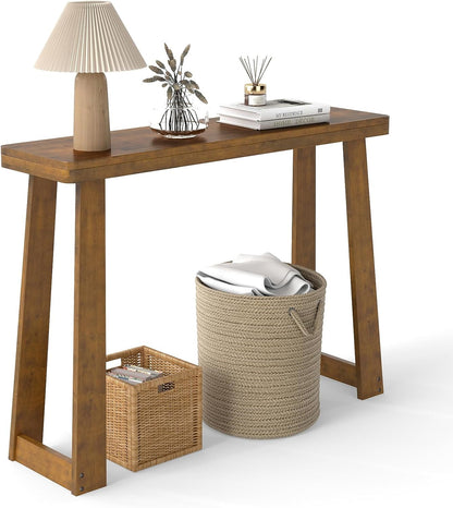 Goflame Narrow Long Console Table Behind The Couch