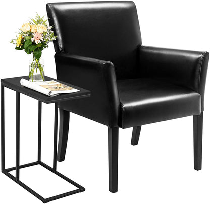 Goflame Reception Guest Chairs and C-Shaped End Table 3Pcs Set